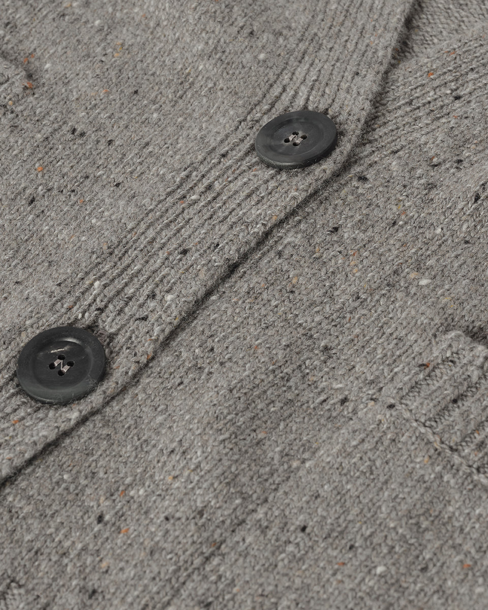 Donegal Cashmere Grey V Neck Cardigan