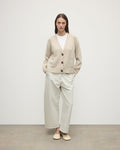 Donegal Cashmere Cream V Neck Cardigan