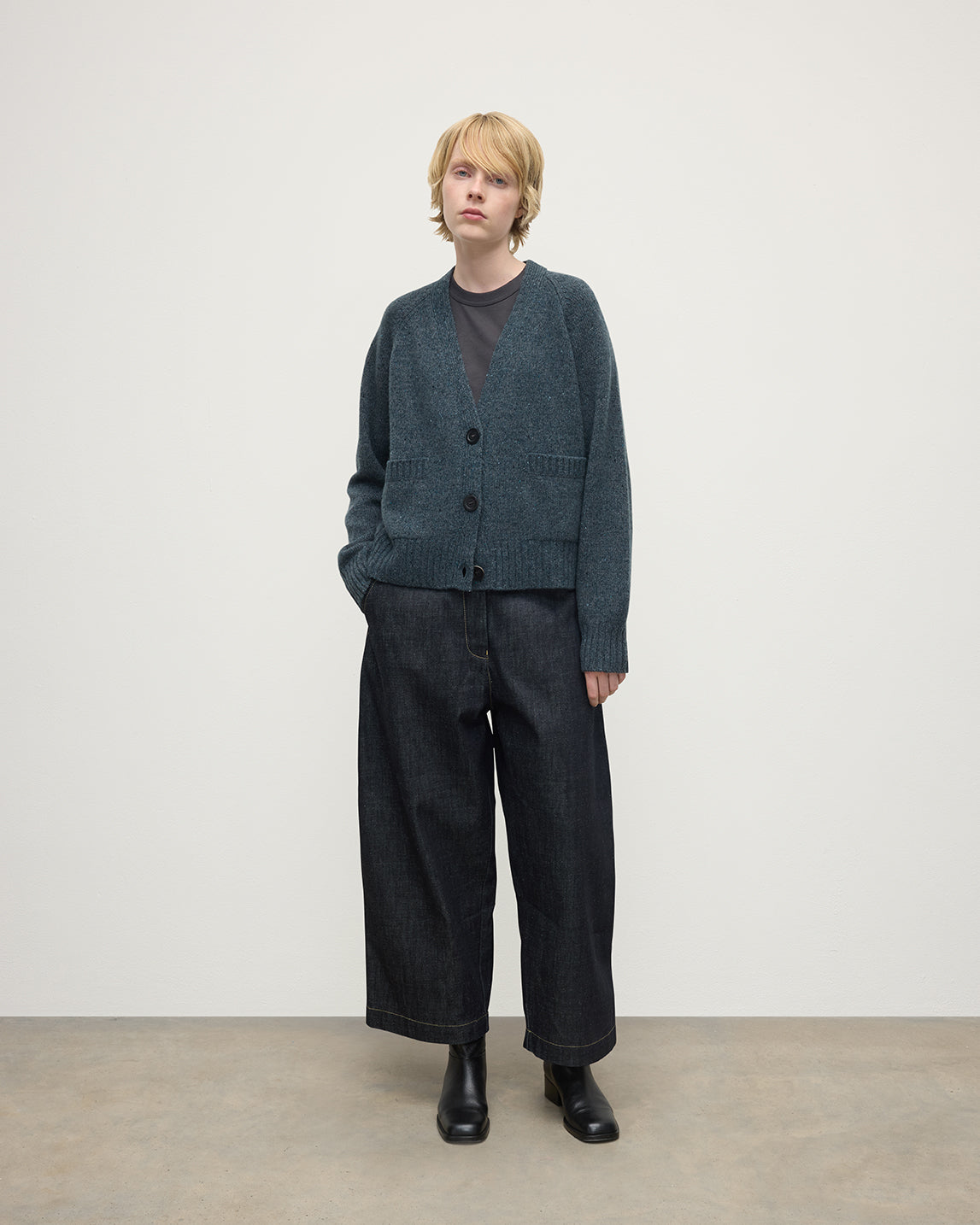Donegal Cashmere Blue V Neck Cardigan
