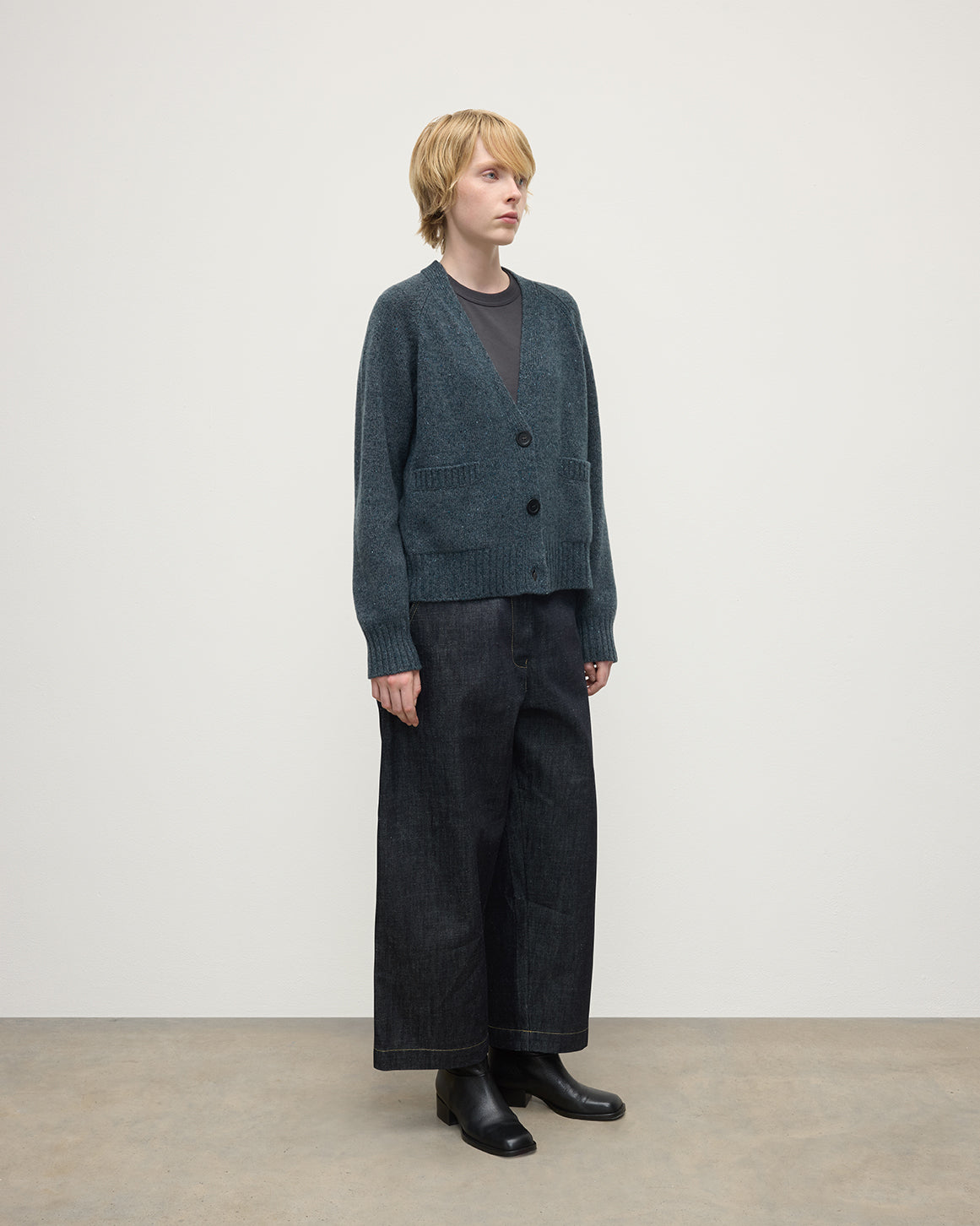 Donegal Cashmere Blue V Neck Cardigan