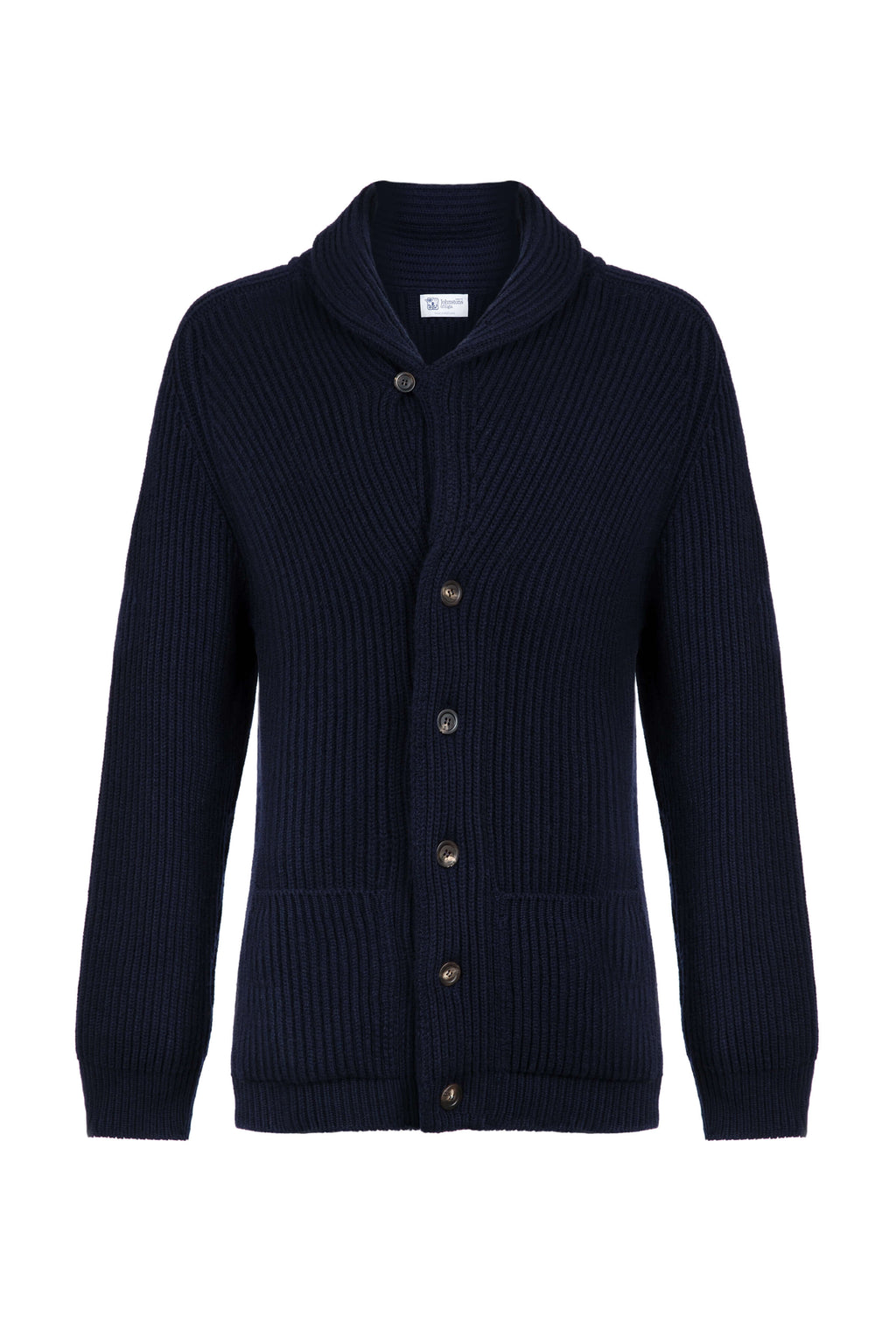 Shawl Collar Dark Navy Cashmere Cardigan