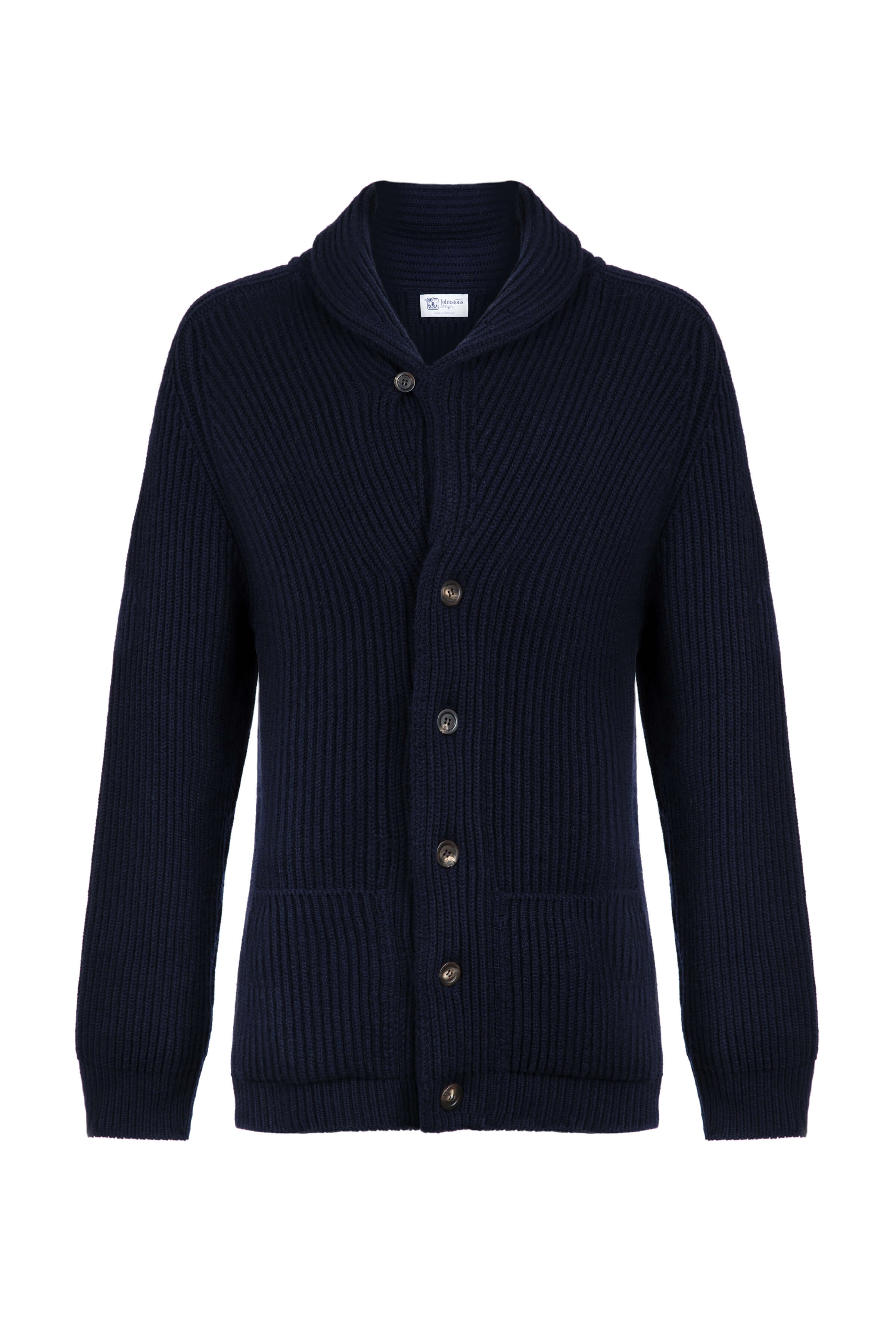 Shawl Collar Dark Navy Cashmere Cardigan