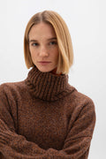 Slouchy Cashmere Marl Roll Neck Jumper