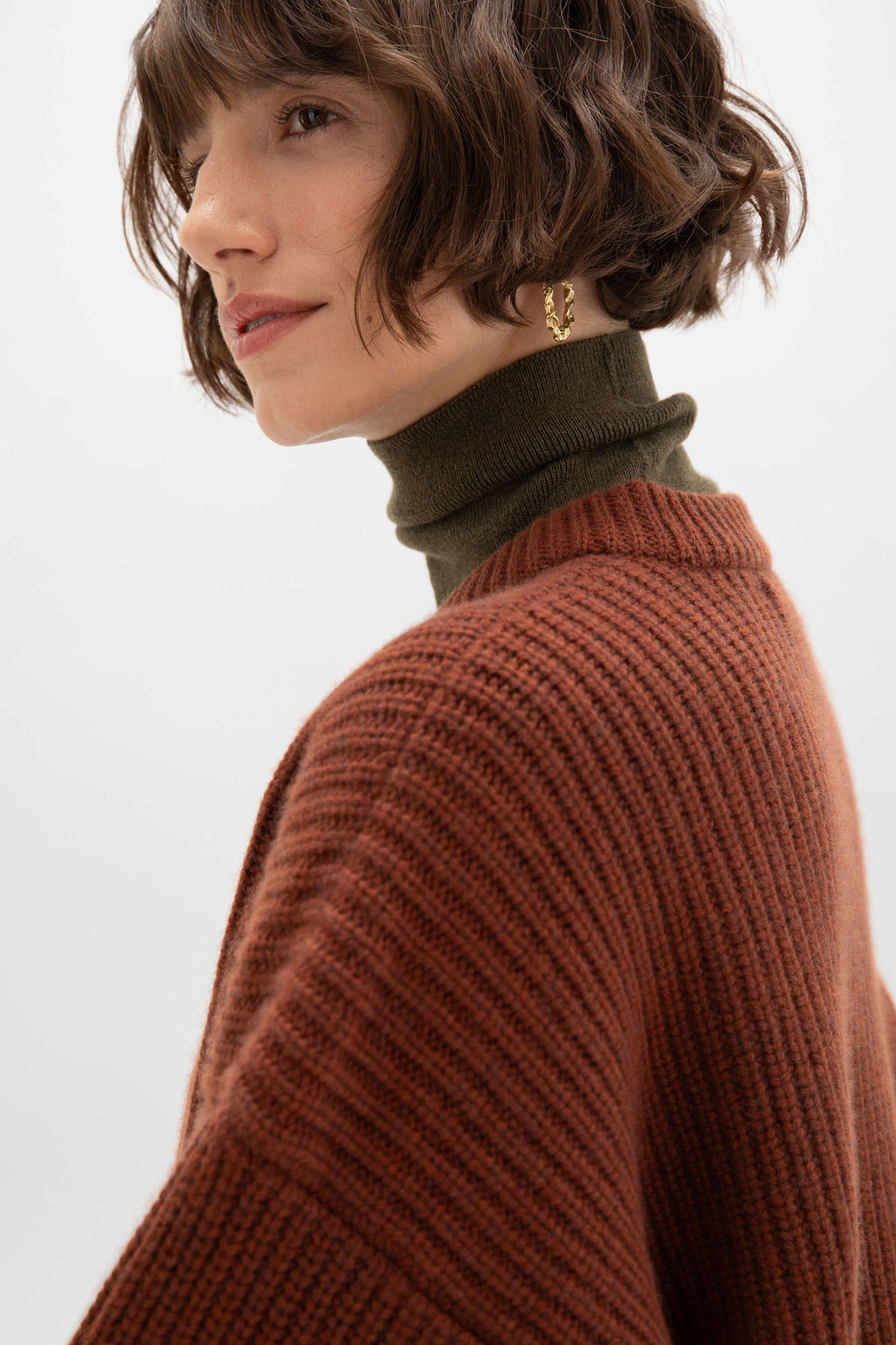 Ribbed Red Cashmere Jumper