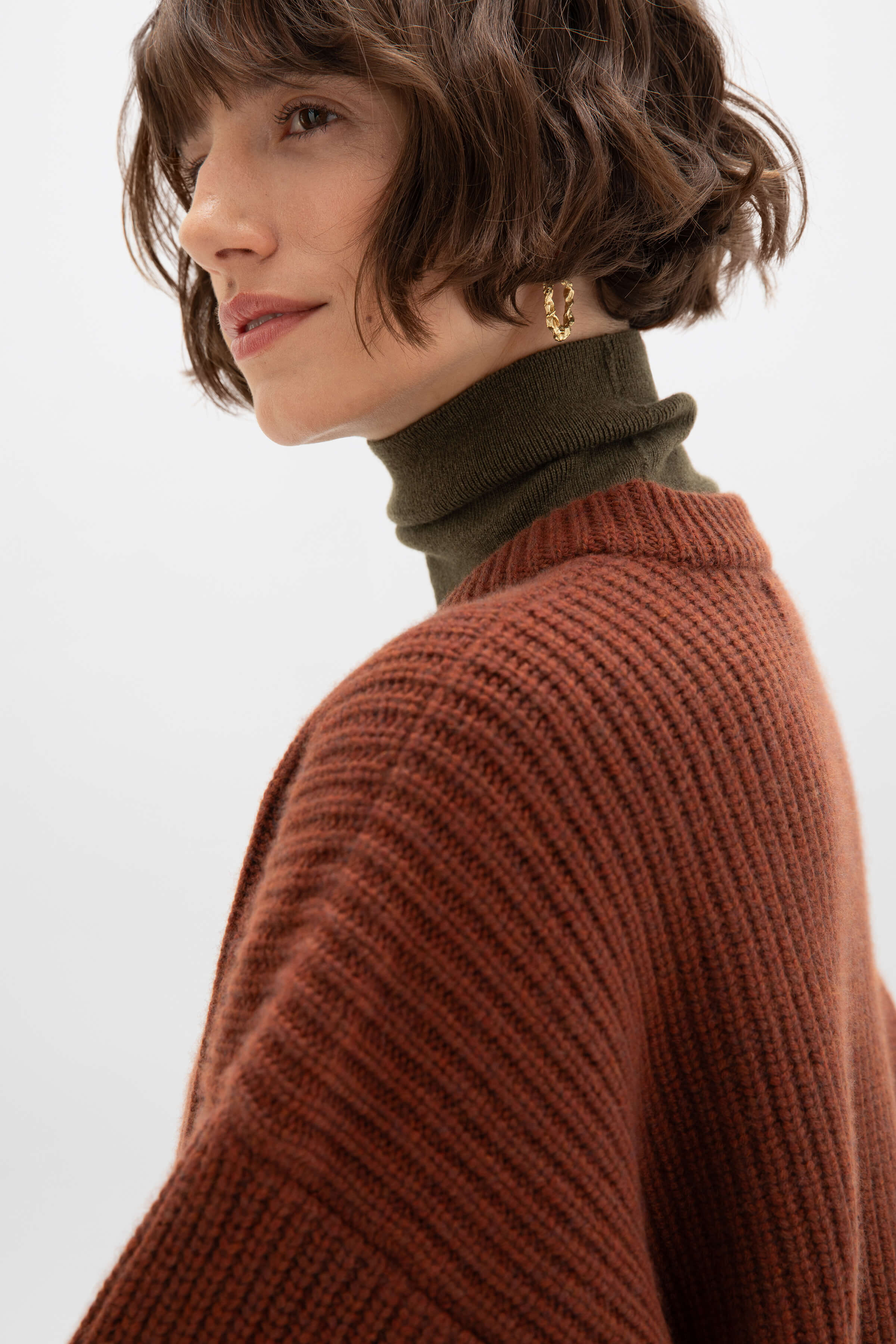 Ribbed Red Cashmere Jumper
