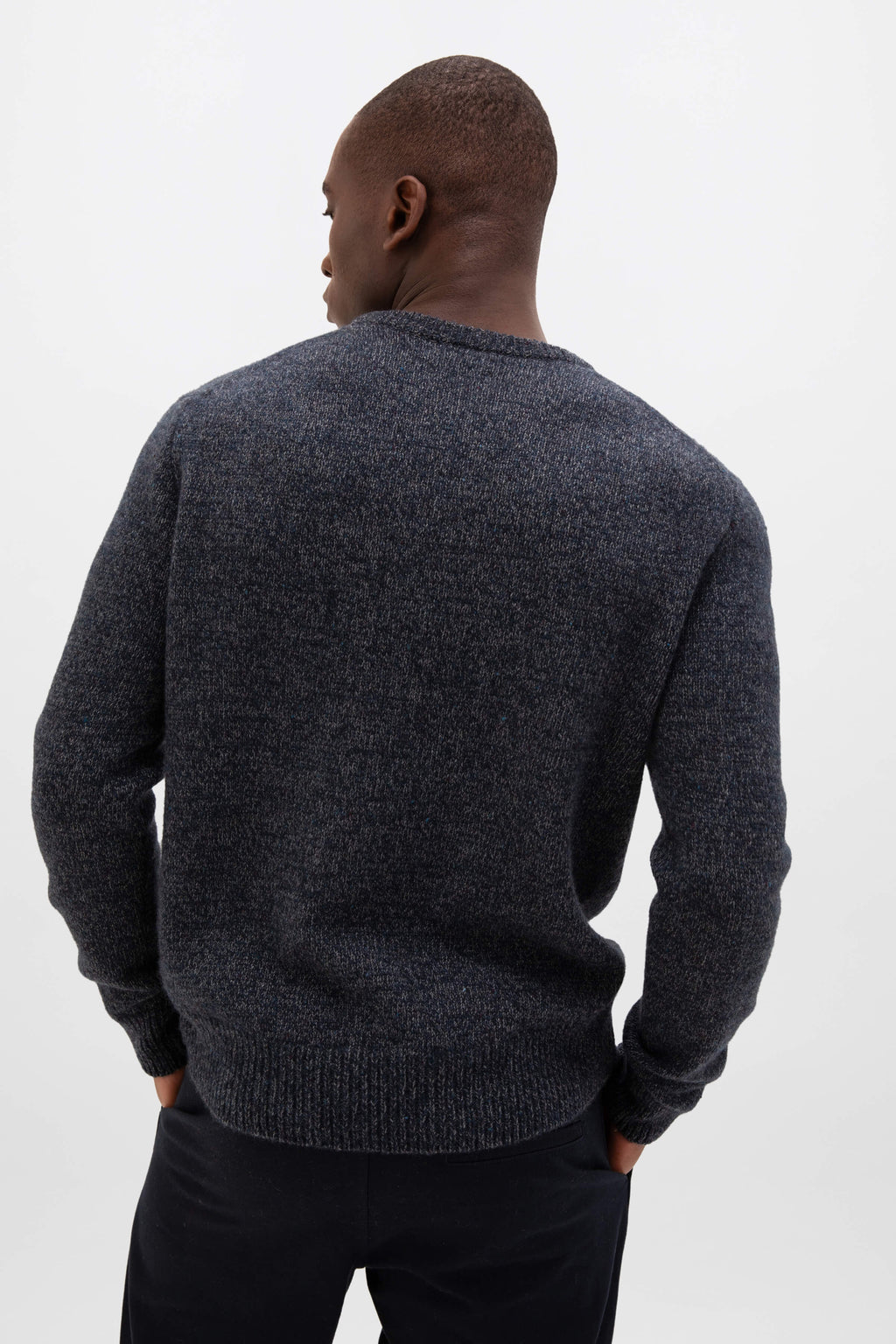 Donegal Cashmere Marl Dark Navy Jumper