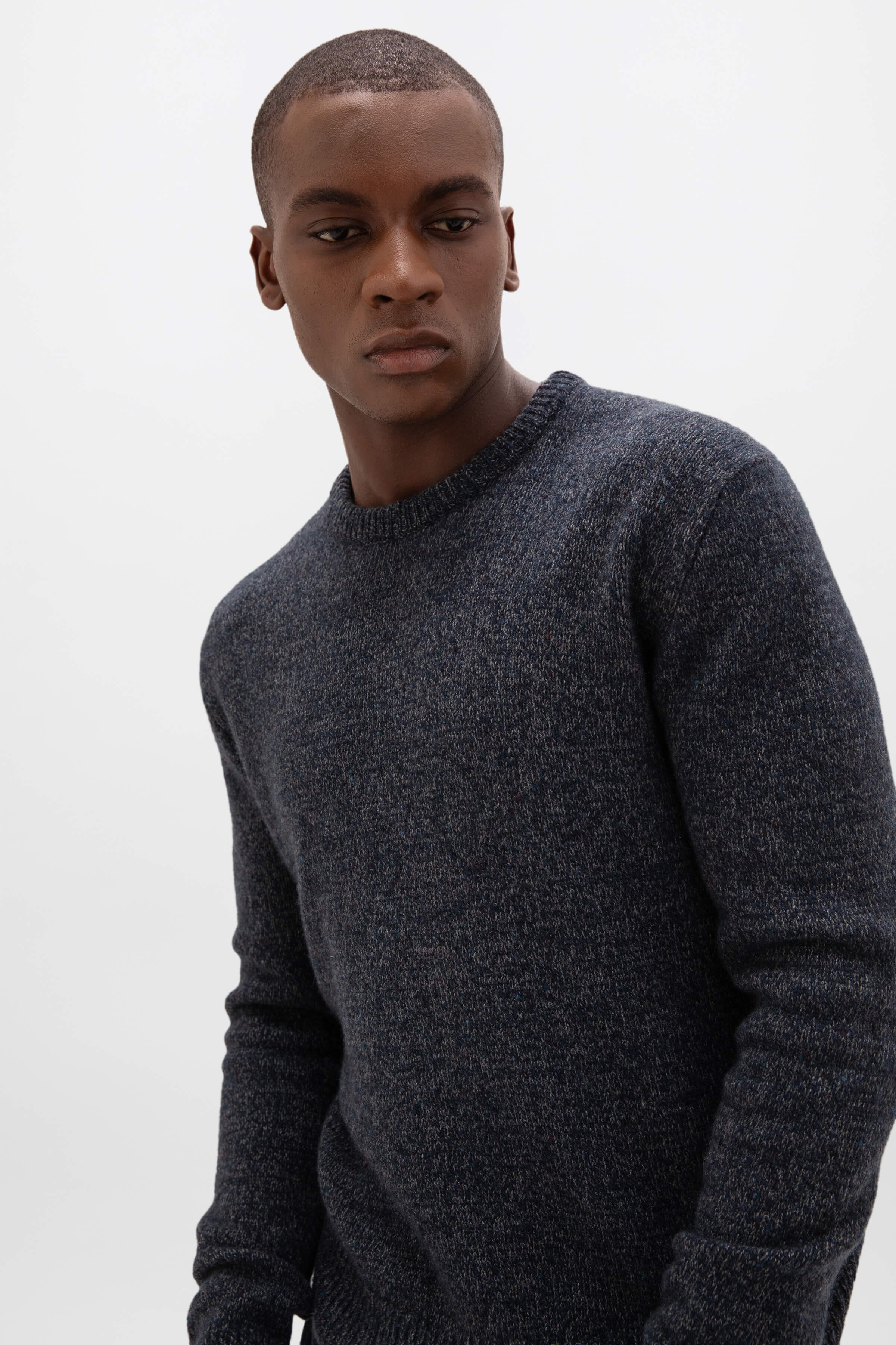 Donegal Cashmere Marl Dark Navy Jumper