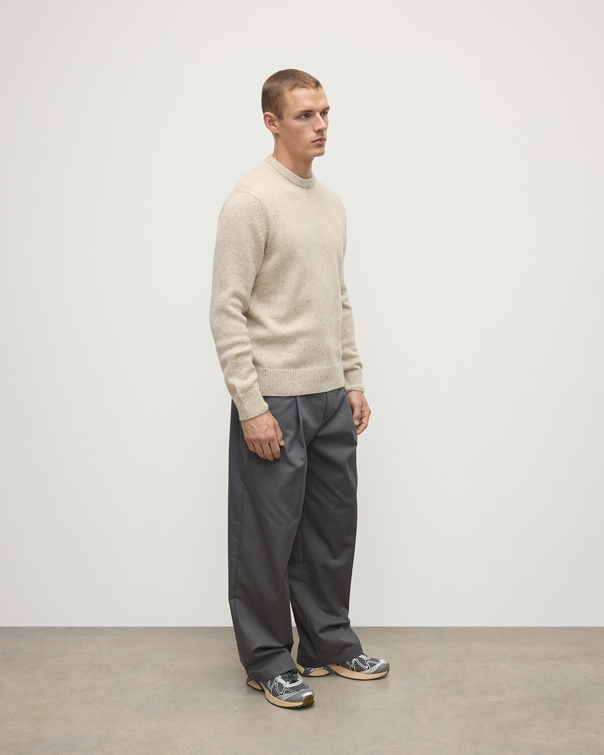 Cream Donegal Cashmere Marl Jumper