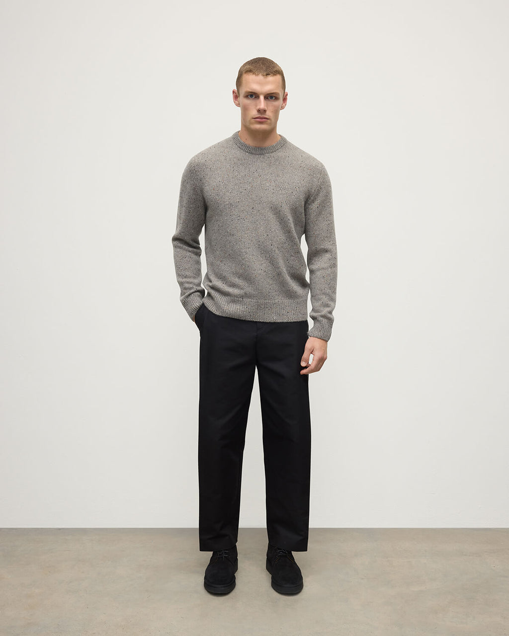 Grey Donegal Cashmere Marl Jumper