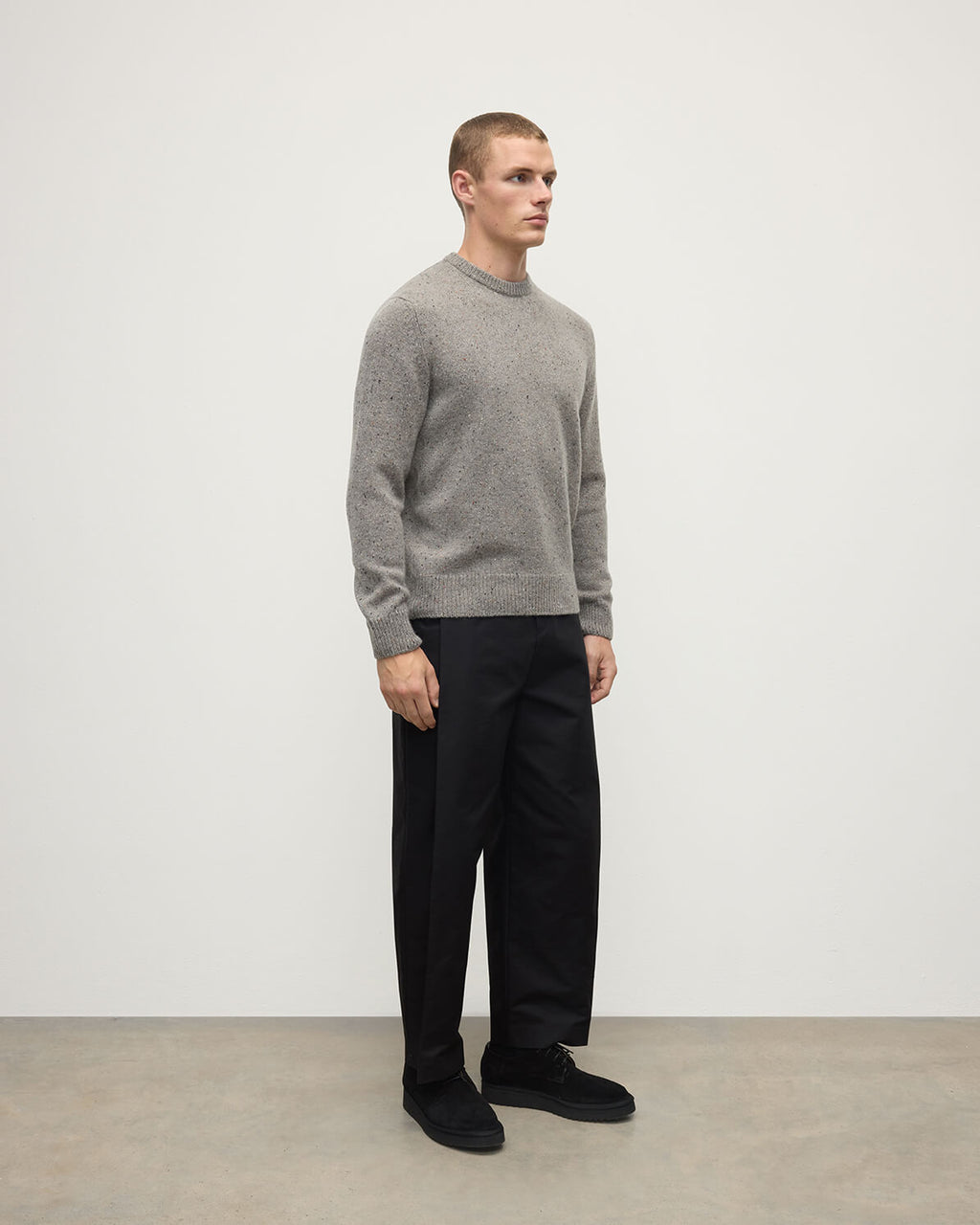 Grey Donegal Cashmere Marl Jumper