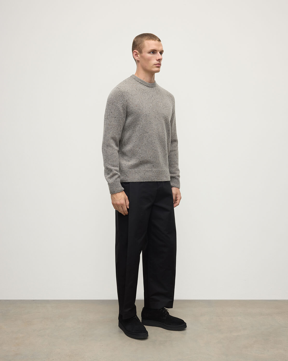 Grey Donegal Cashmere Marl Jumper