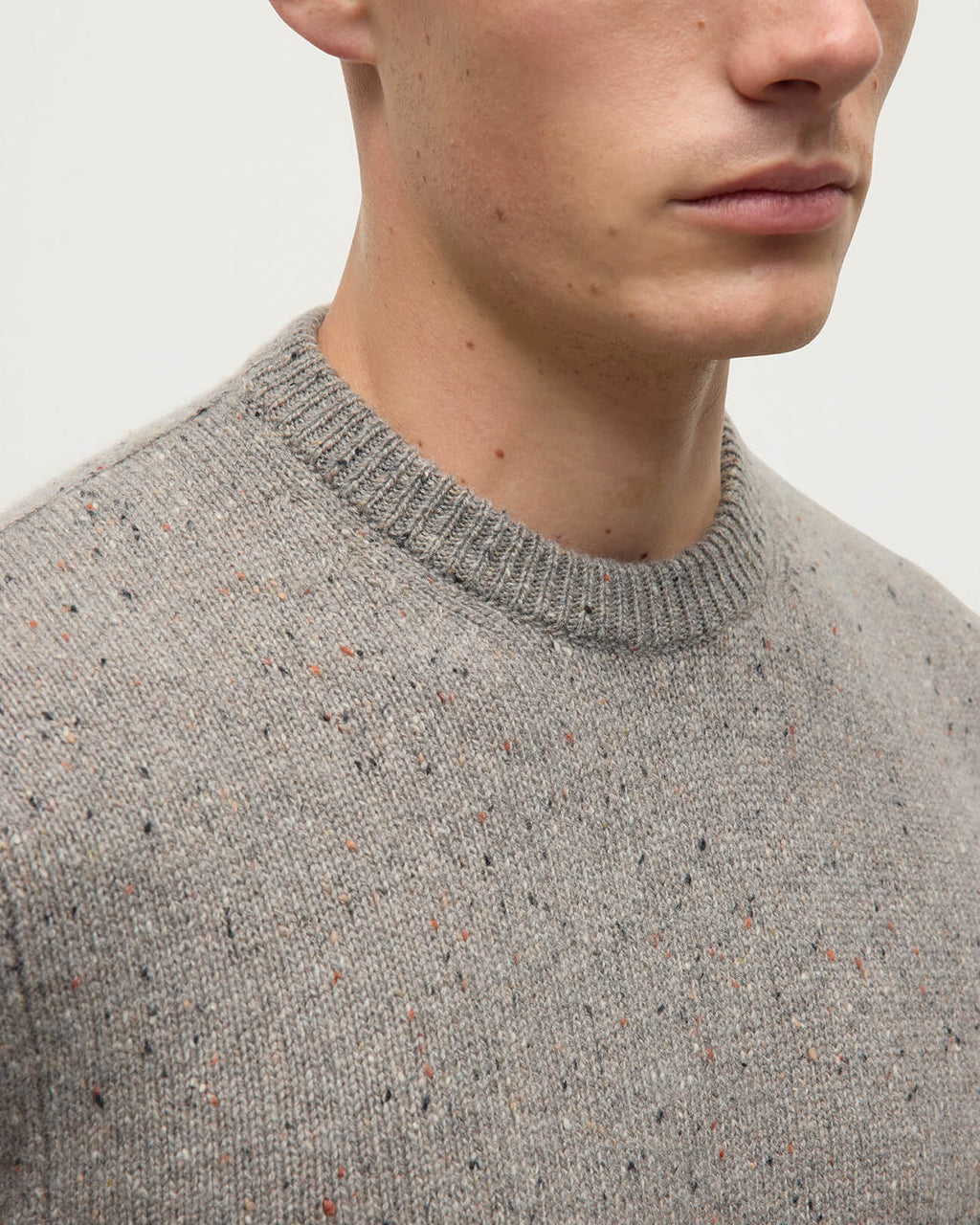 Grey Donegal Cashmere Marl Jumper