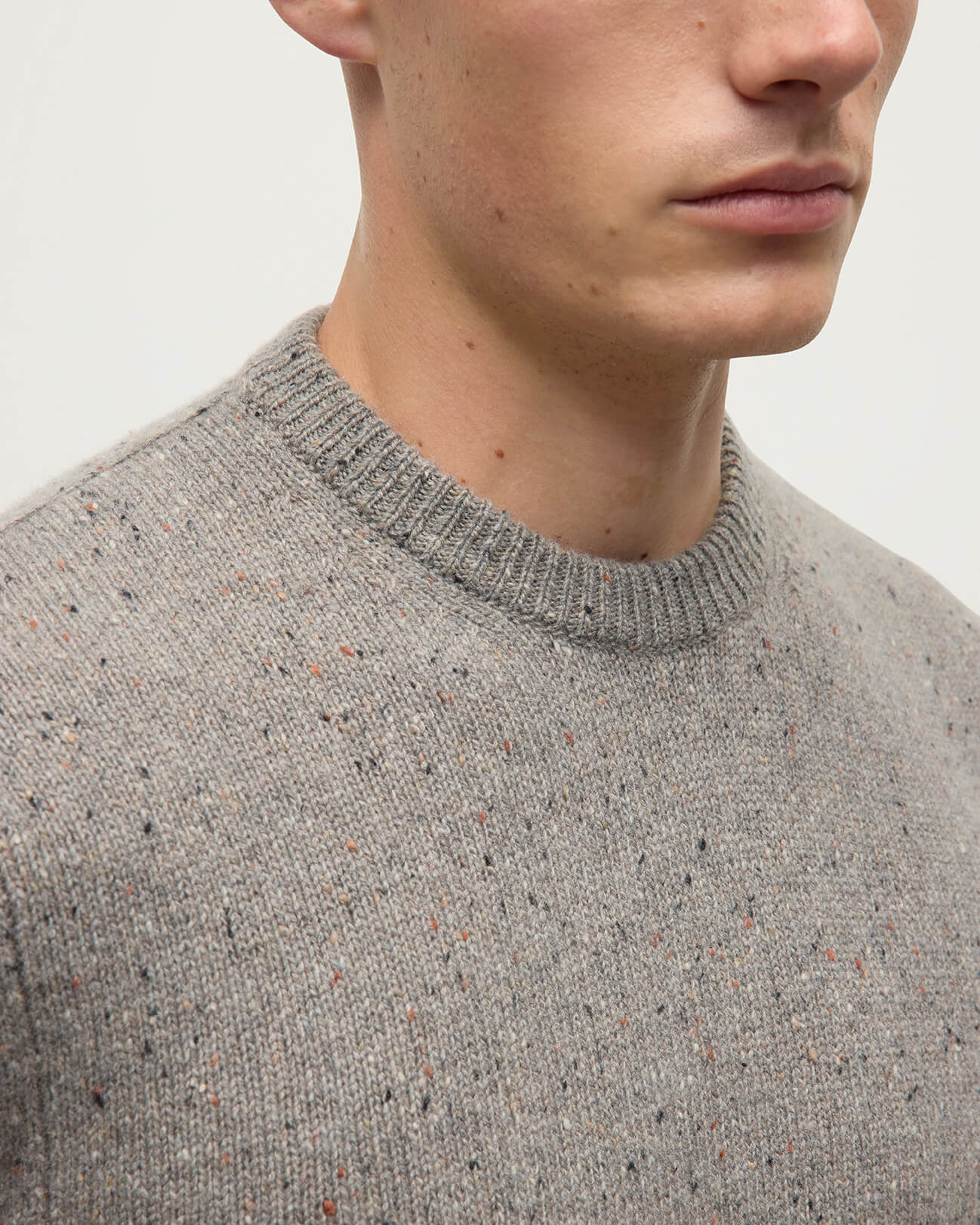 Grey Donegal Cashmere Marl Jumper