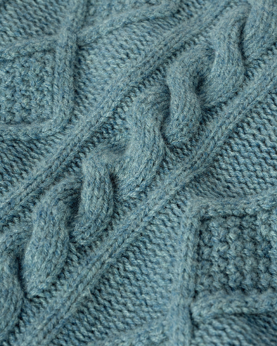 Aran Cable Green Cashmere Tank