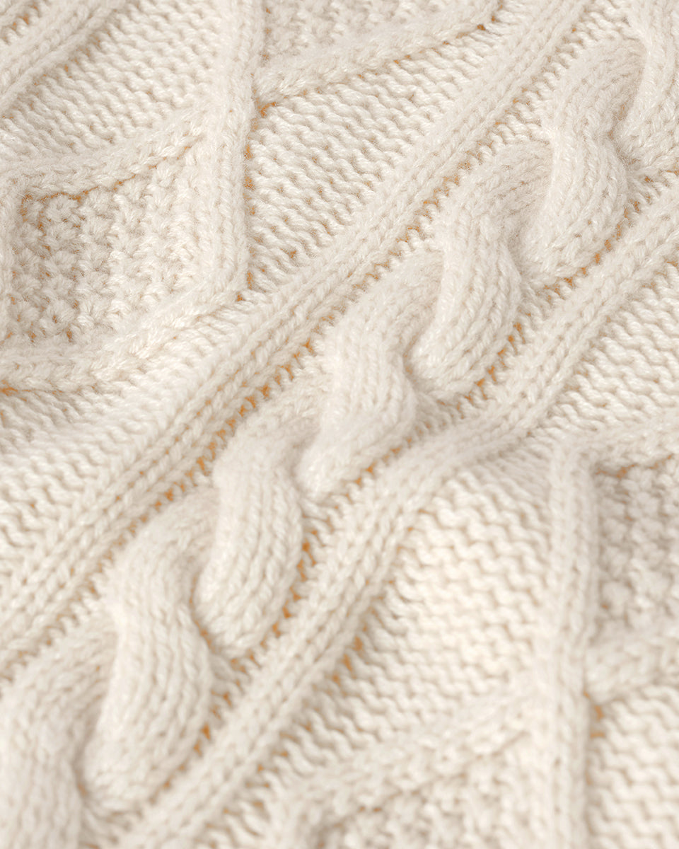 Aran Cable Cream Cashmere Tank