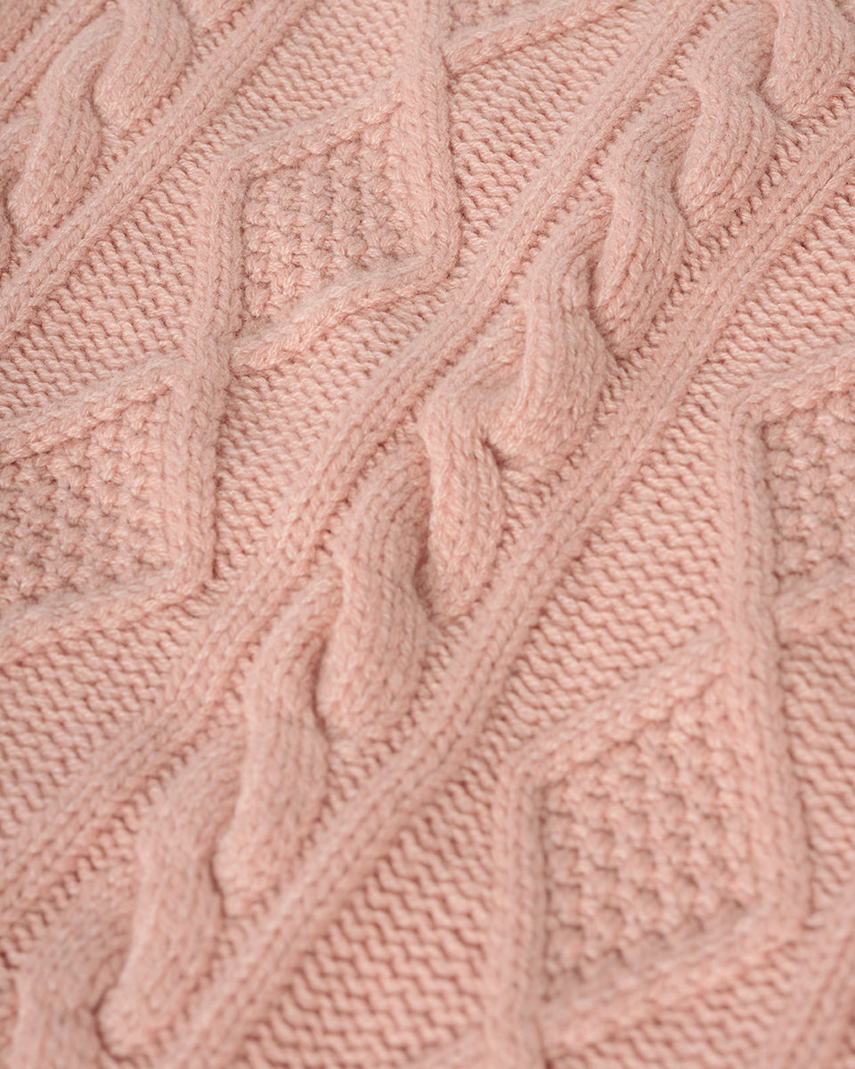 Aran Cable Pink Cashmere Tank