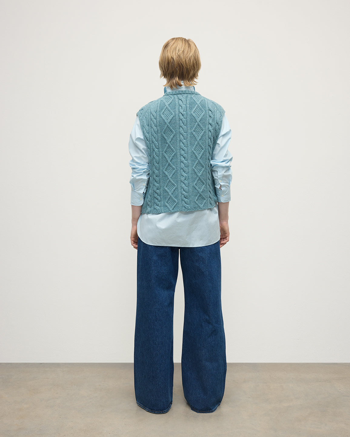 Aran Cable Green Cashmere Tank