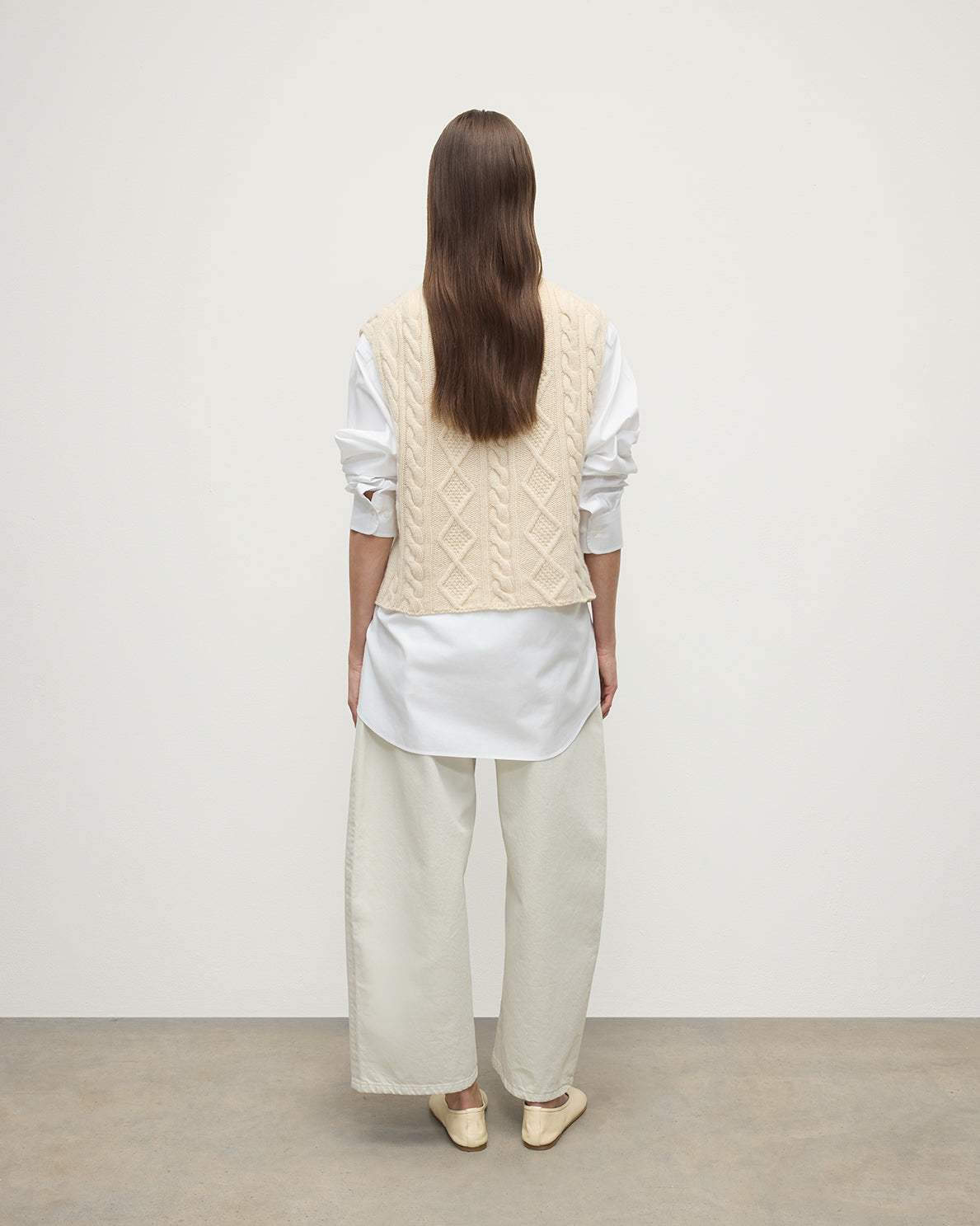 Aran Cable Cream Cashmere Tank