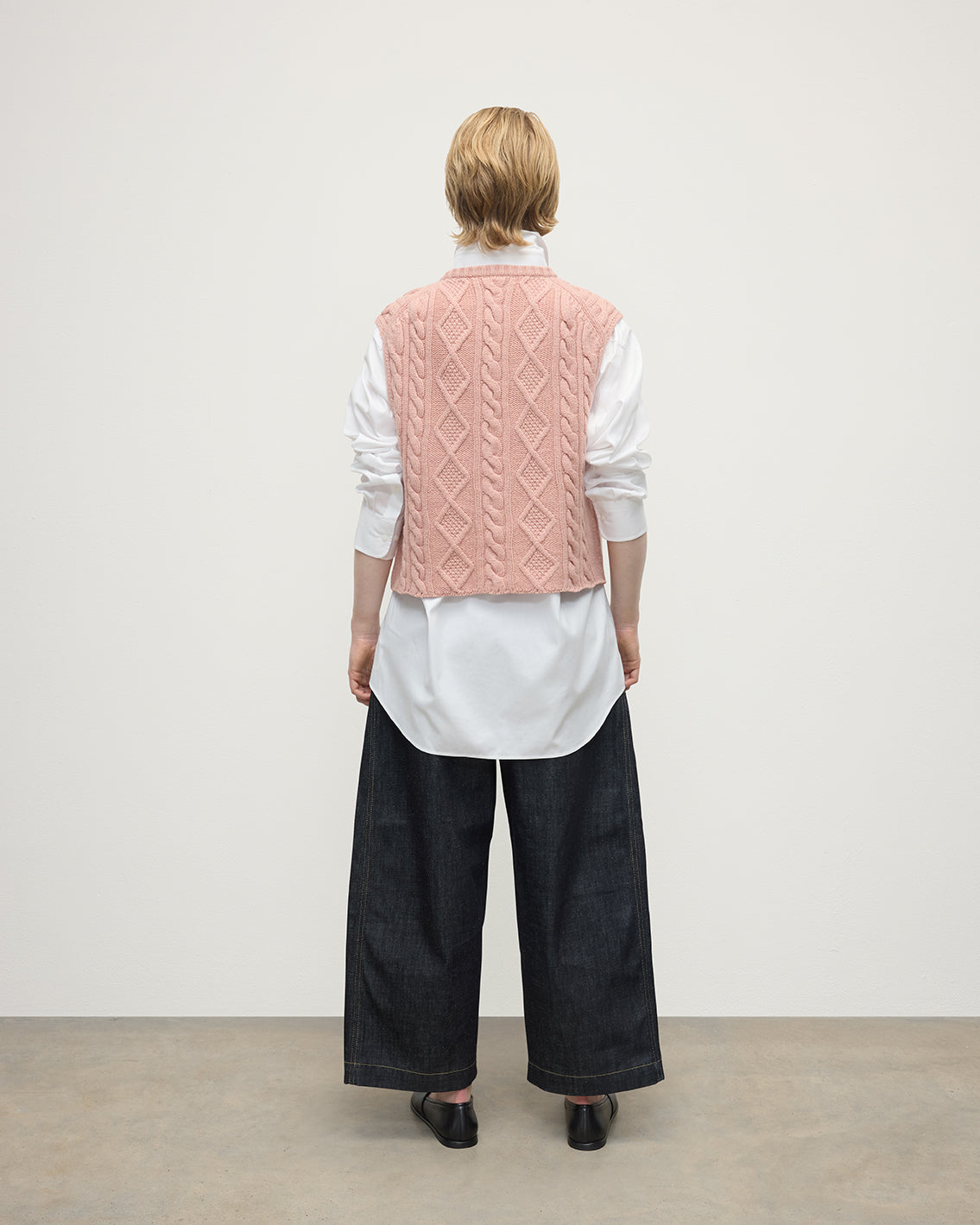Aran Cable Pink Cashmere Tank