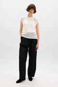 Crochet Cashmere White T-Shirt