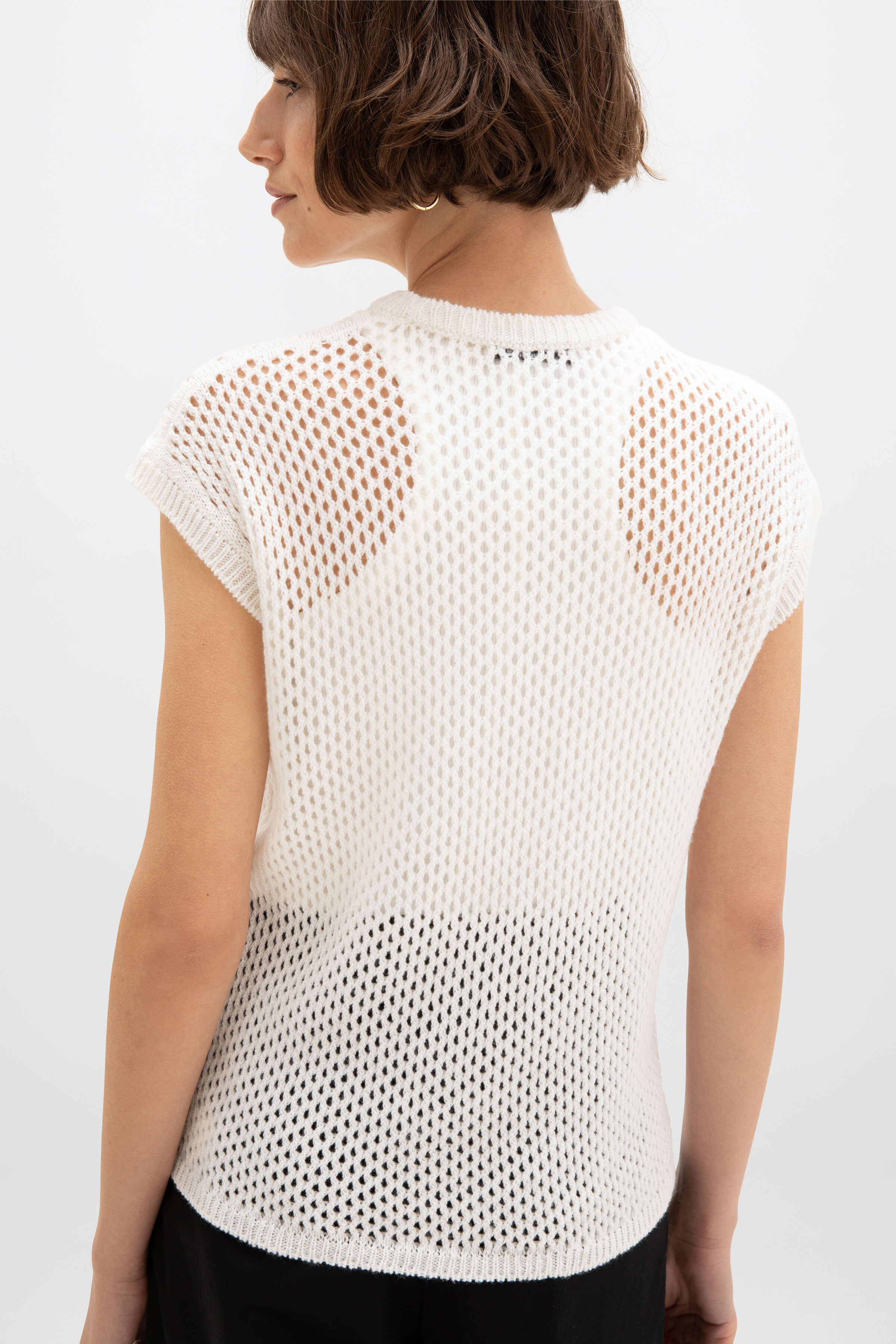 Crochet Cashmere White T-Shirt