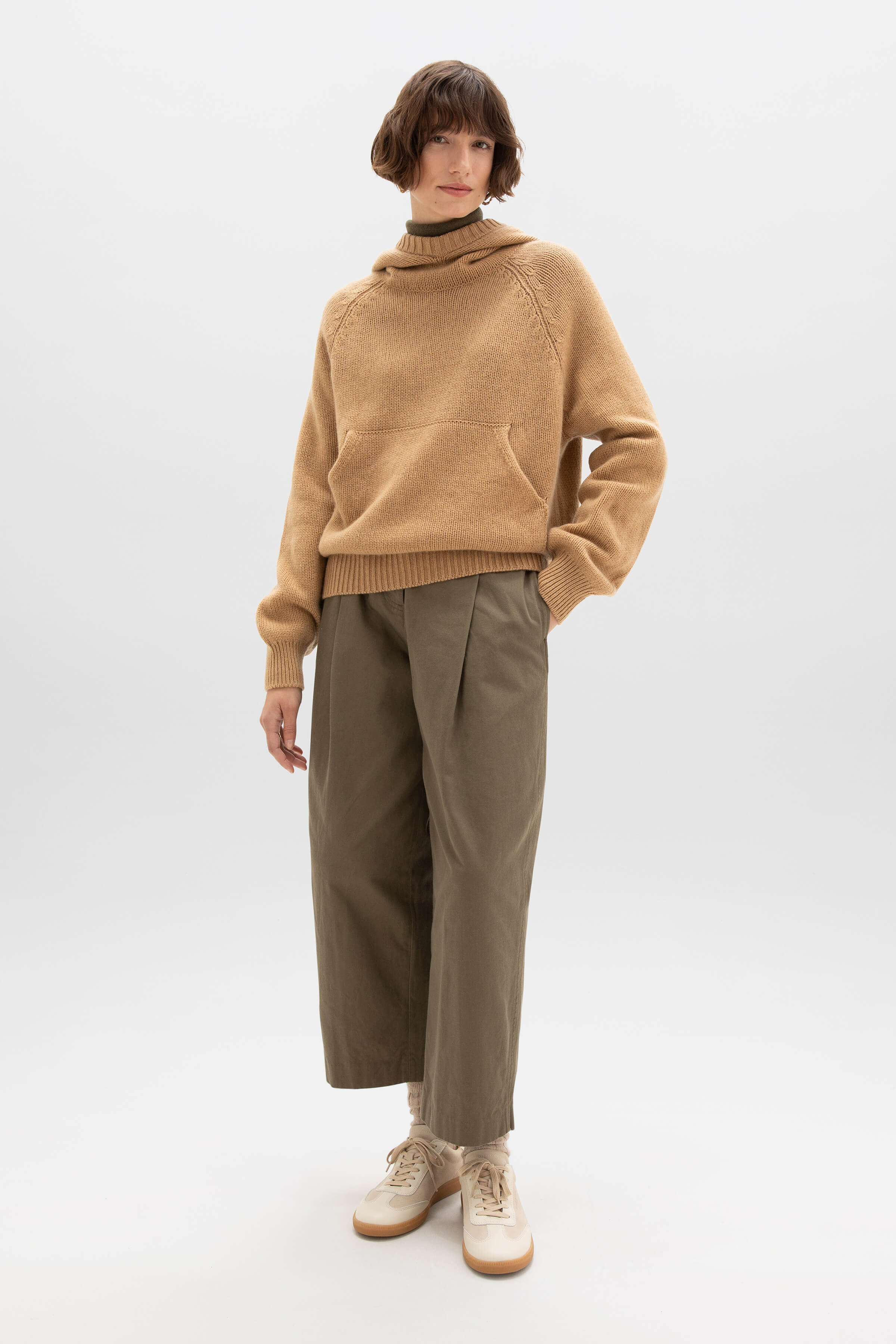Oversized Camel Cashmere Hoodie
