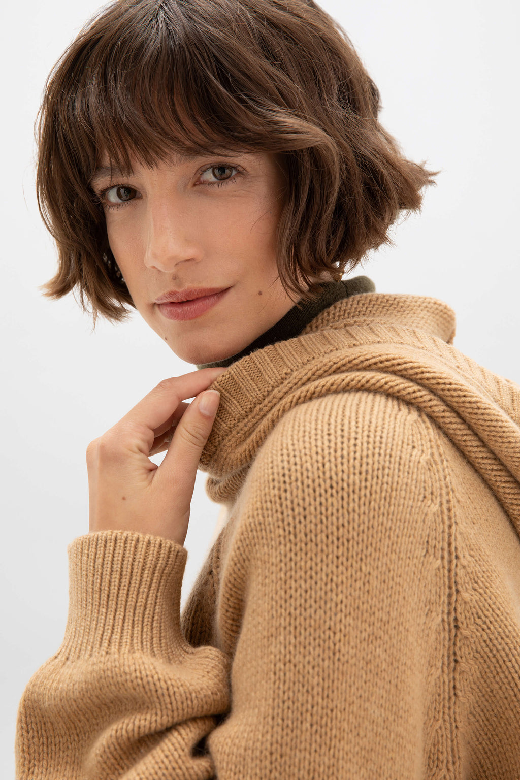 Oversized Camel Cashmere Hoodie
