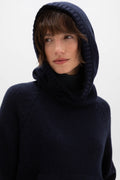 Oversized Dark Navy Cashmere Hoodie