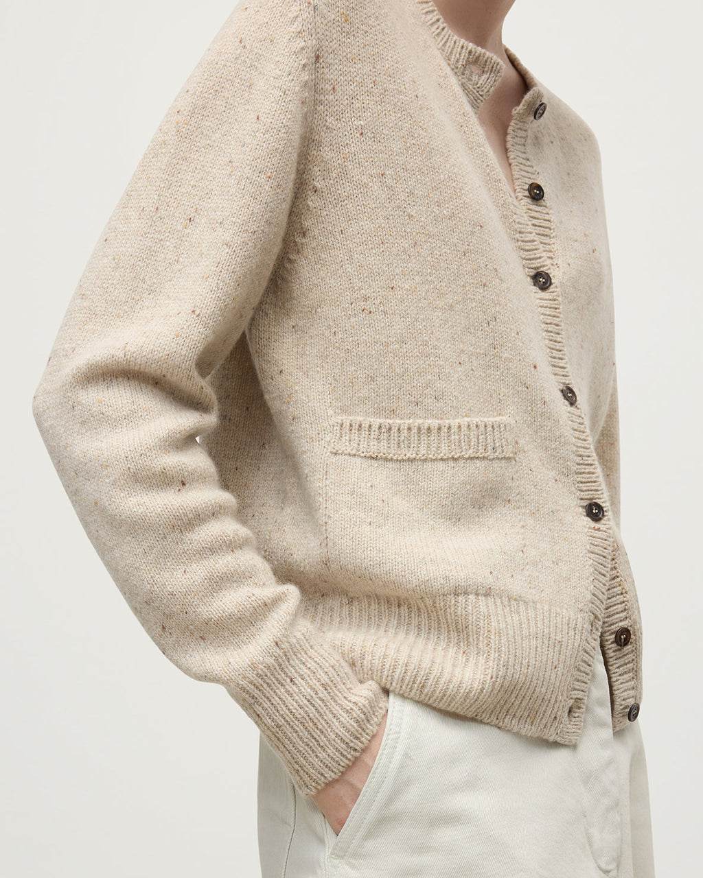 Donegal Cashmere Cream Cardigan