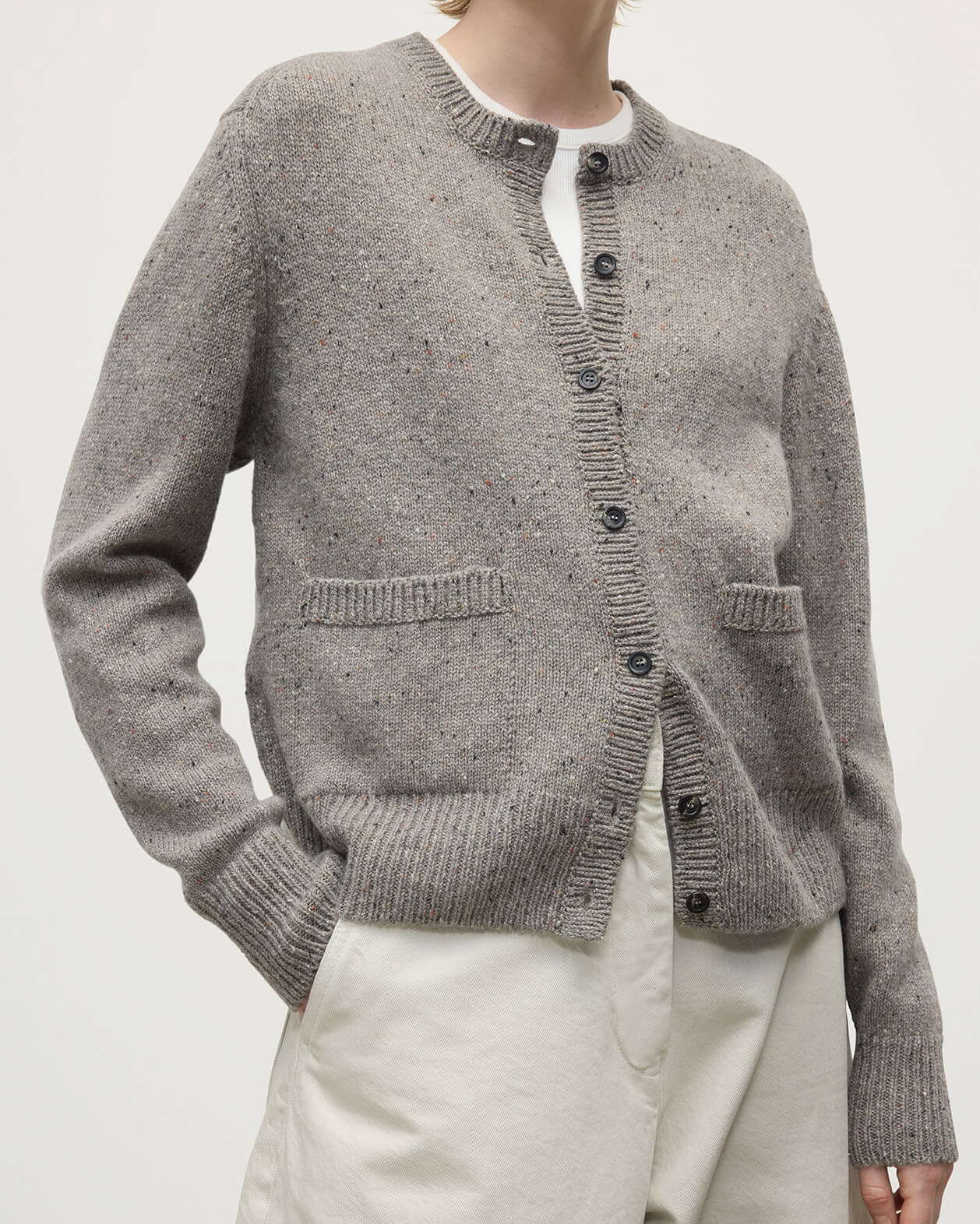 Donegal Cashmere Grey Cardigan