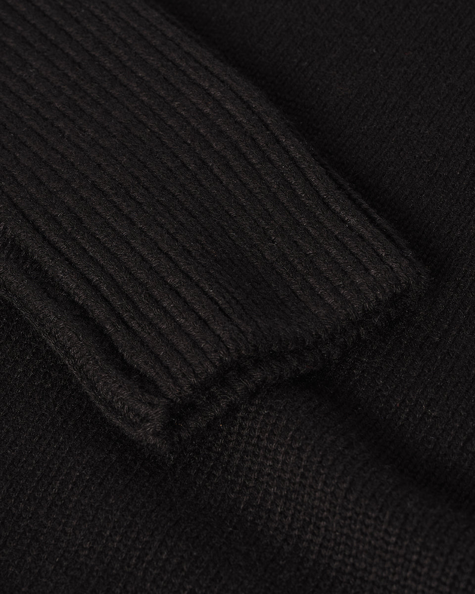 Ribbed Black Cashmere Jumper