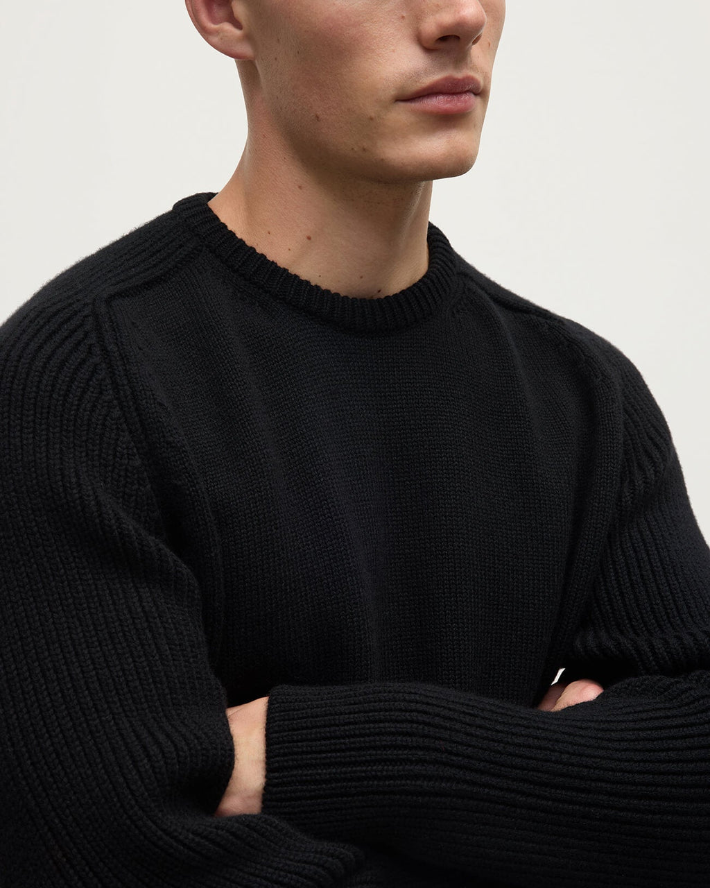 Ribbed Black Cashmere Jumper