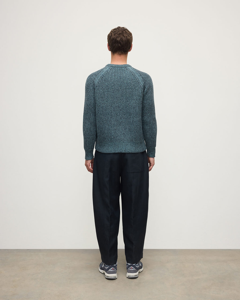 Ribbed Donegal Cashmere Blue Jumper