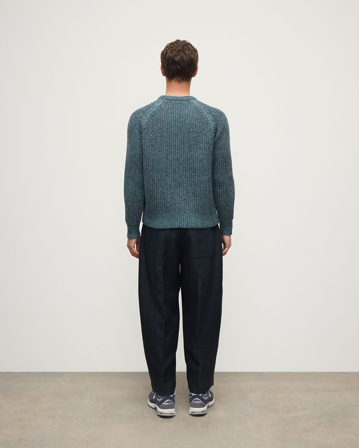 Ribbed Donegal Cashmere Blue Jumper