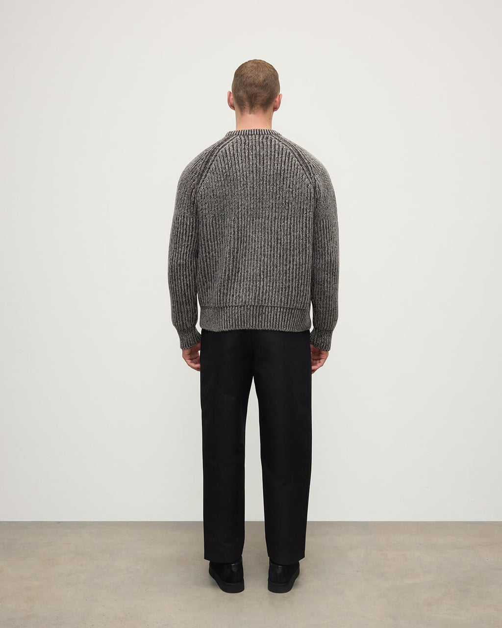 Ribbed Donegal Cashmere Grey Jumper