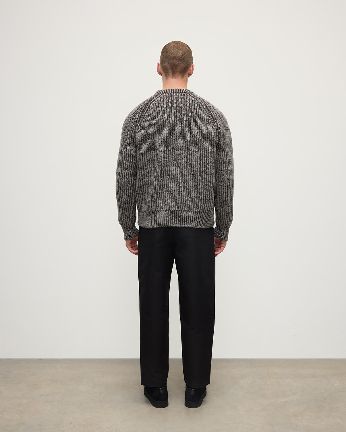 Ribbed Donegal Cashmere Grey Jumper