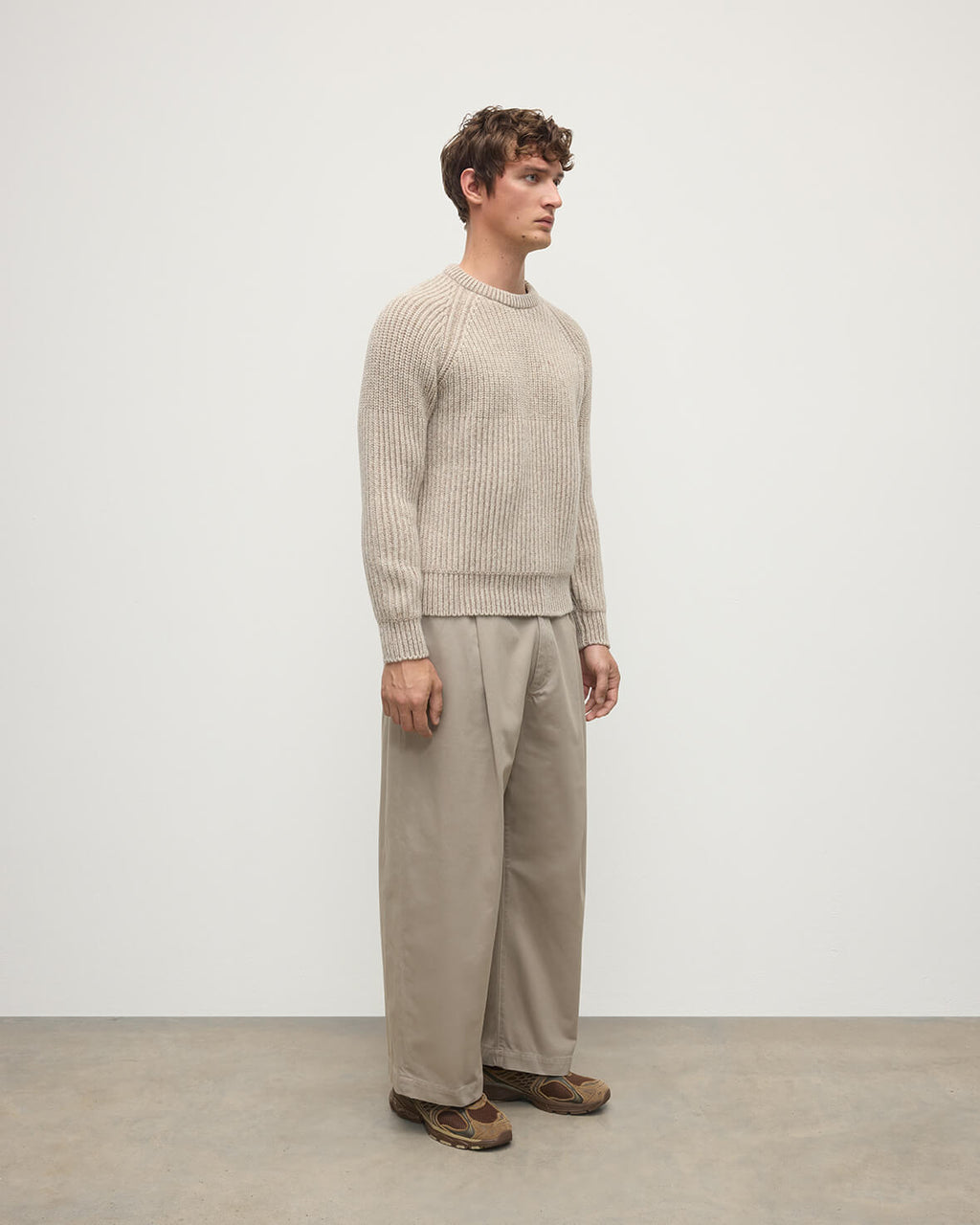 Ribbed Donegal Cashmere Cream Jumper