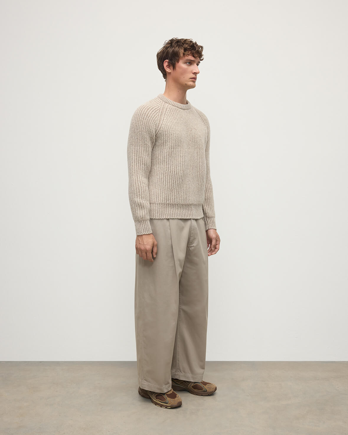 Ribbed Donegal Cashmere Cream Jumper