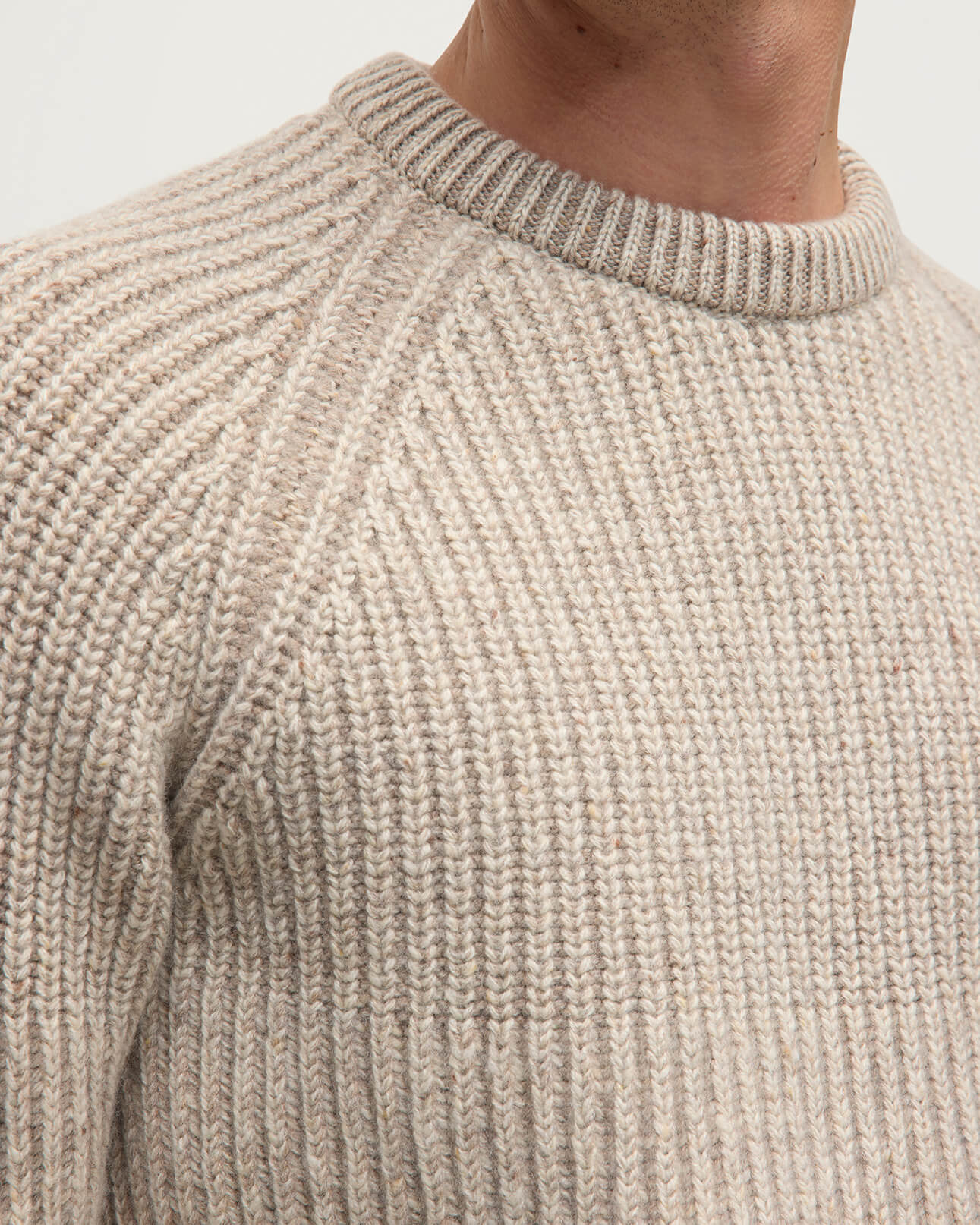 Ribbed Donegal Cashmere Cream Jumper