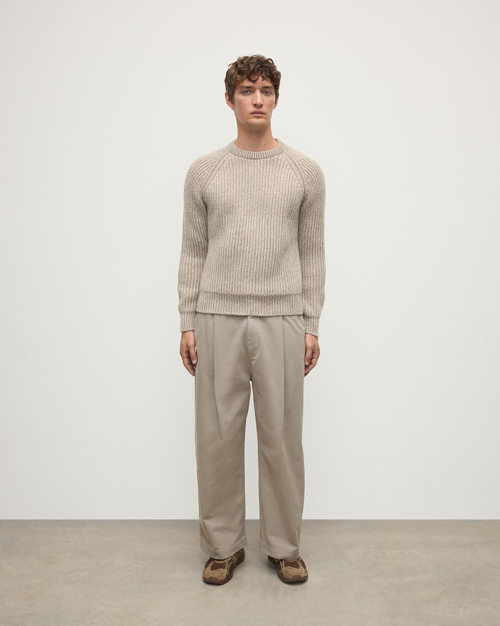 Ribbed Donegal Cashmere Cream Jumper
