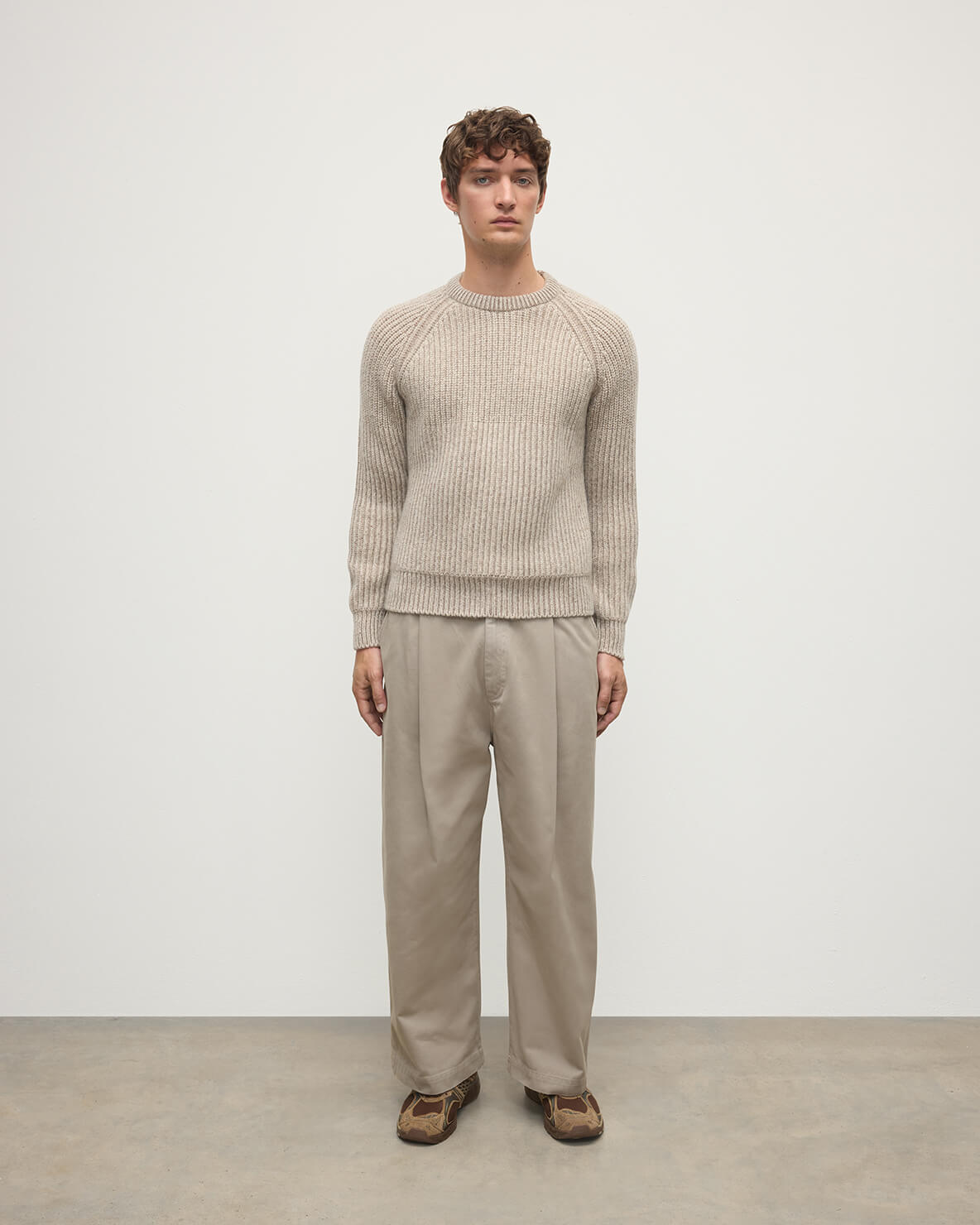 Ribbed Donegal Cashmere Cream Jumper