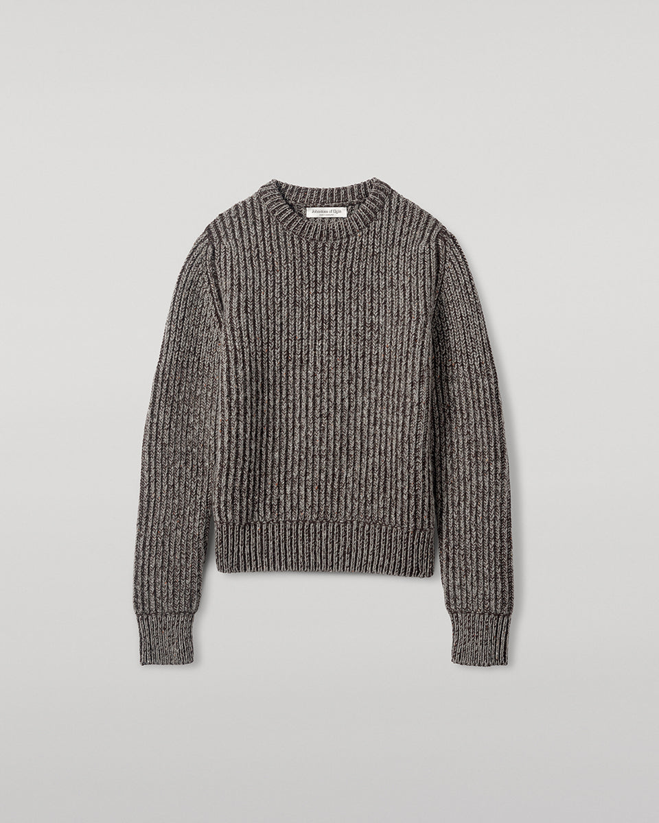 High Neck Donegal Cashmere Brown Jumper