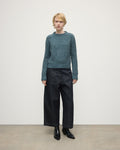 High Neck Donegal Cashmere Blue Jumper
