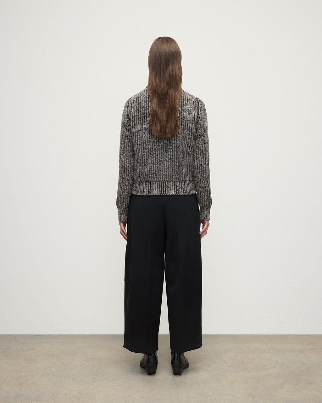 High Neck Donegal Cashmere Brown Jumper