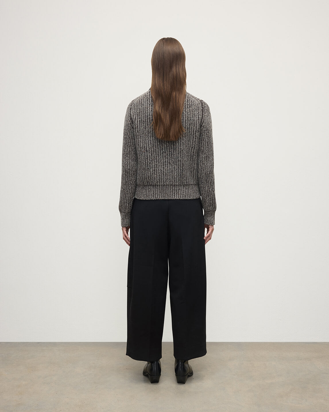 High Neck Donegal Cashmere Brown Jumper
