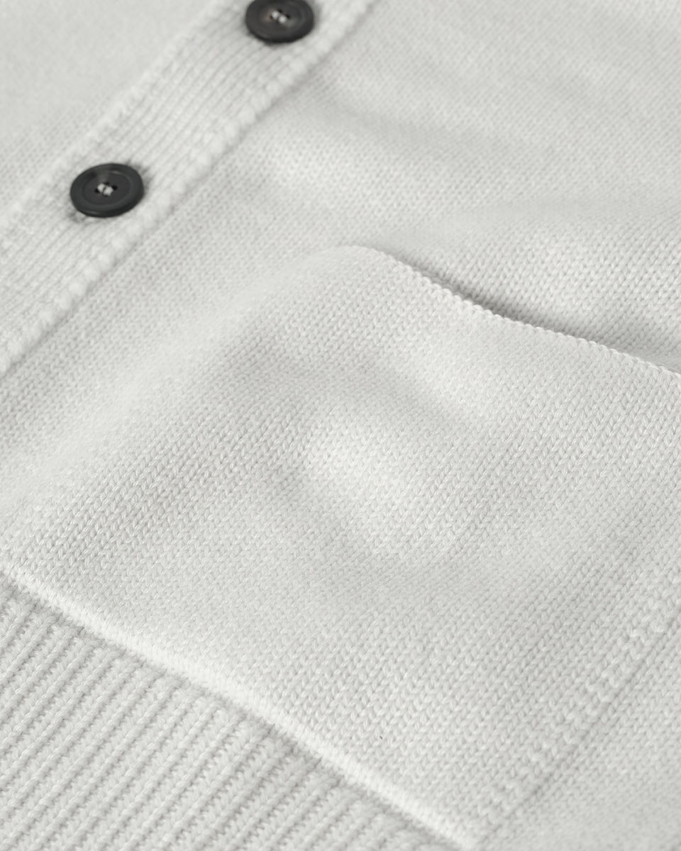 Ribbed Cashmere White Cardigan