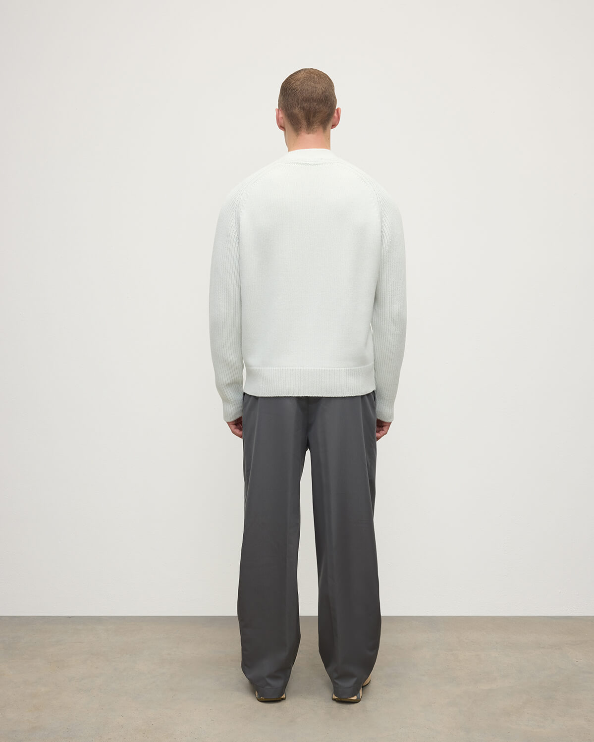 Ribbed Cashmere White Cardigan