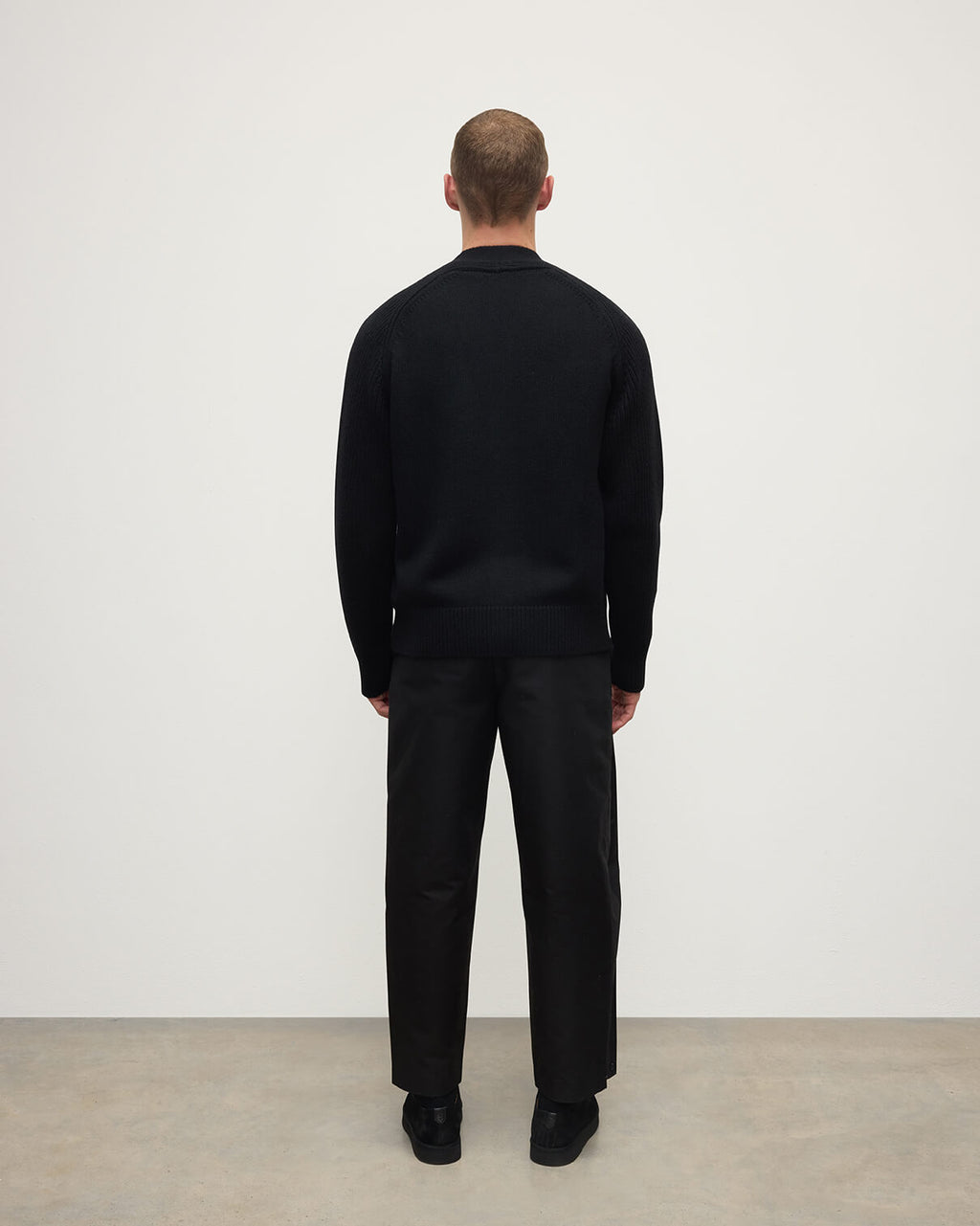 Ribbed Cashmere Black Cardigan