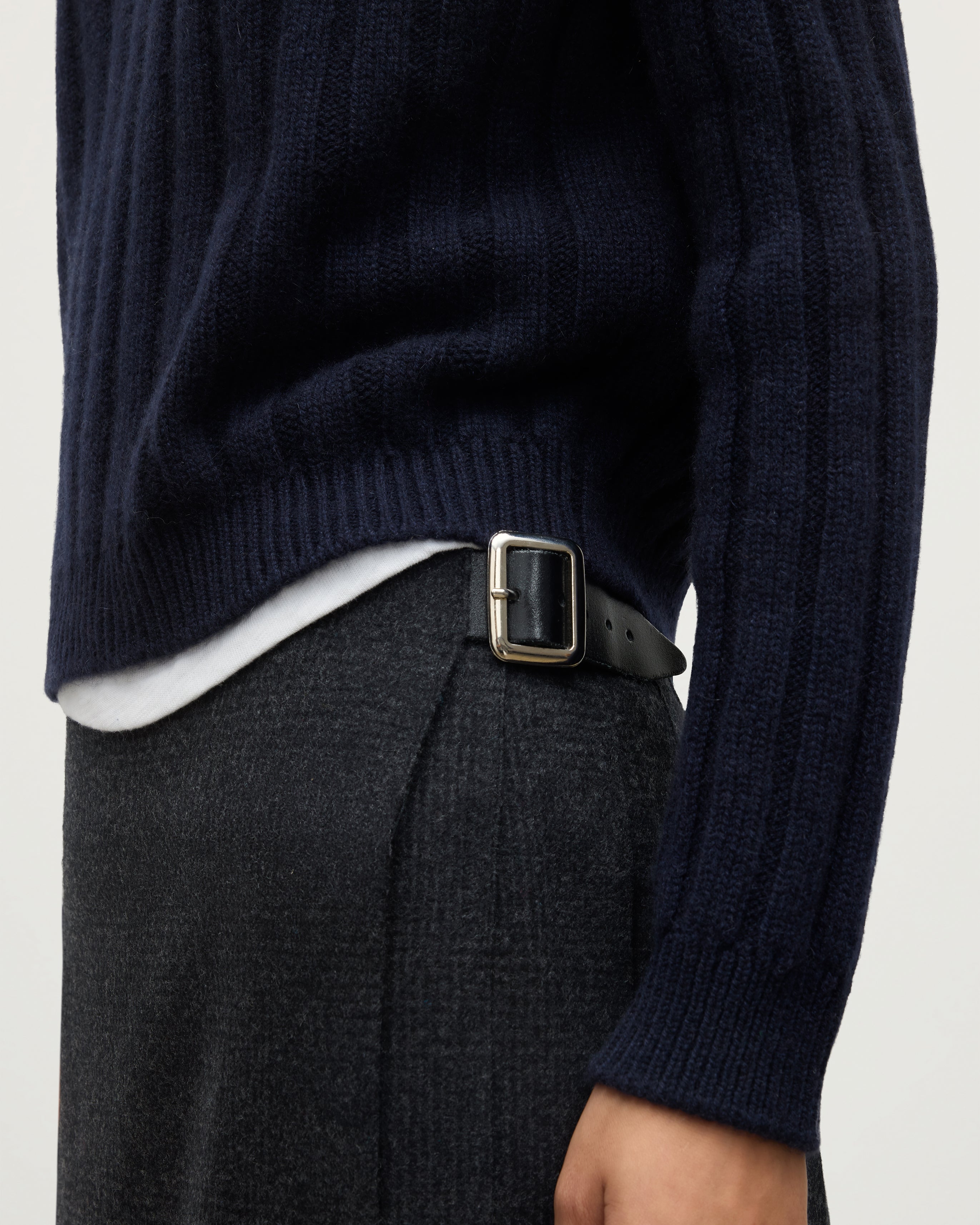 Lecht Dark Navy Cashmere Crew Jumper