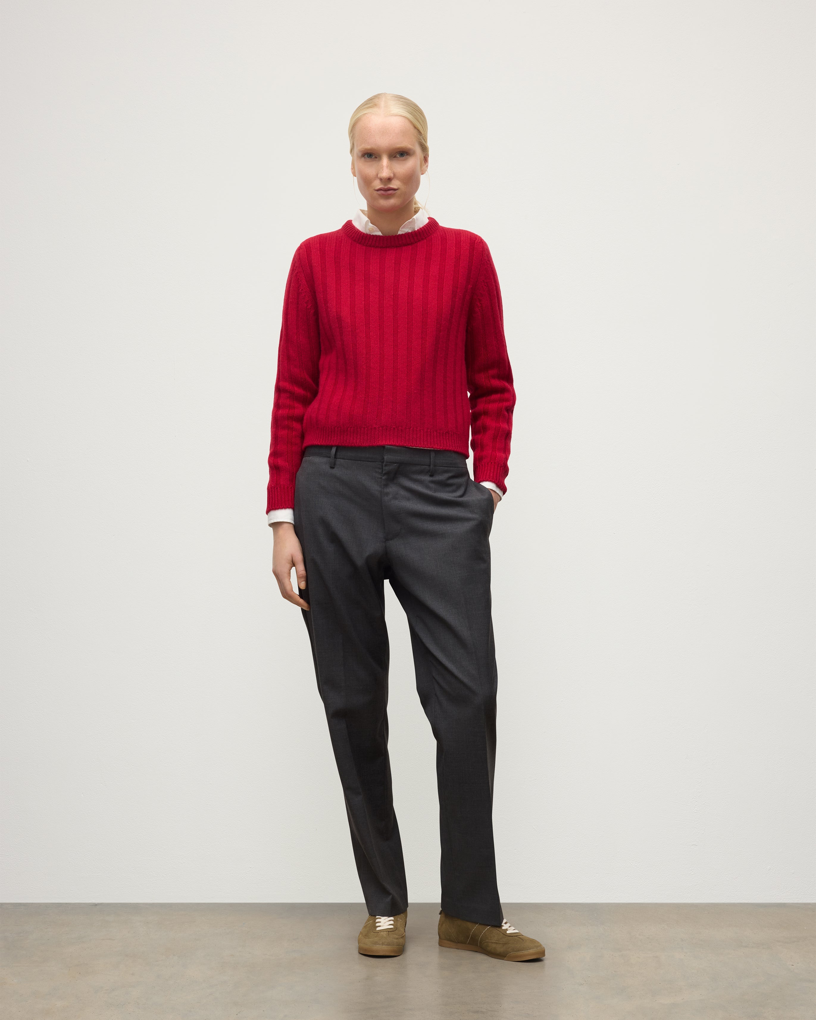 Lecht Red Cashmere Crew Jumper